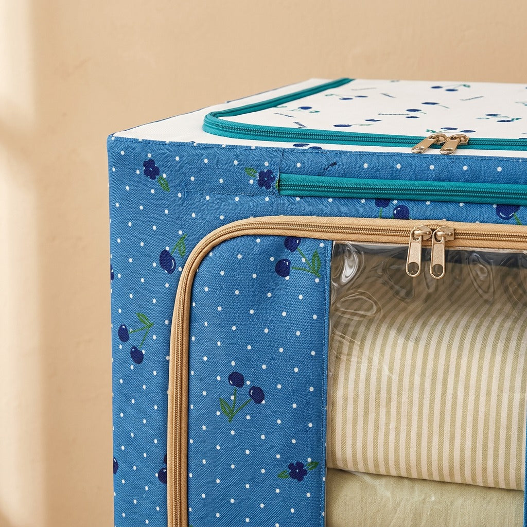 Stowclad™ Oxford Cloth Storage Box with Steel Frame and Lid, material and detail close-up