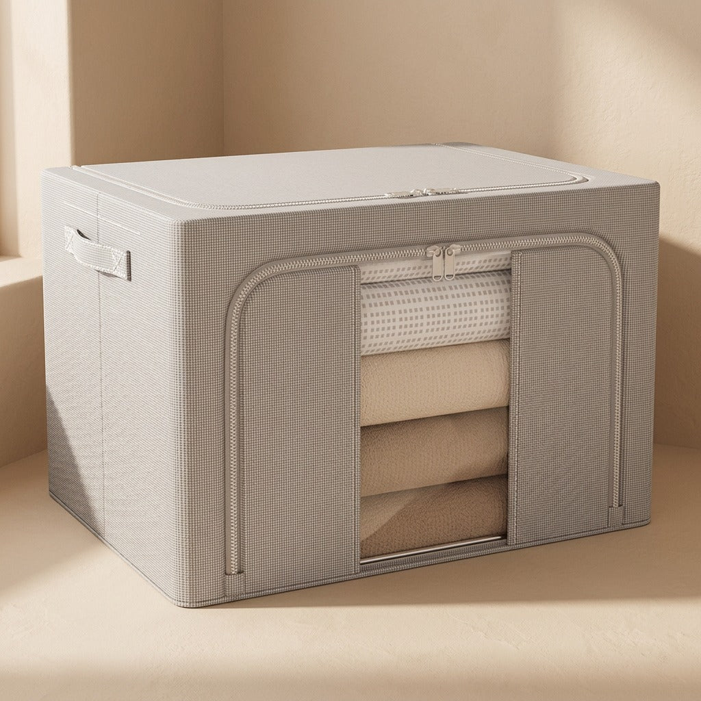 Stowclad™ Oxford Cloth Storage Box with Steel Frame and Lid