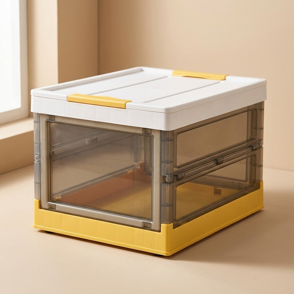 Panefold™ Foldable Transparent Plastic Storage Box, material and detail close-up