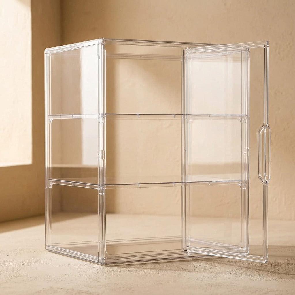 Peekbox™ Transparent PET Storage and Display Box, material and detail close-up