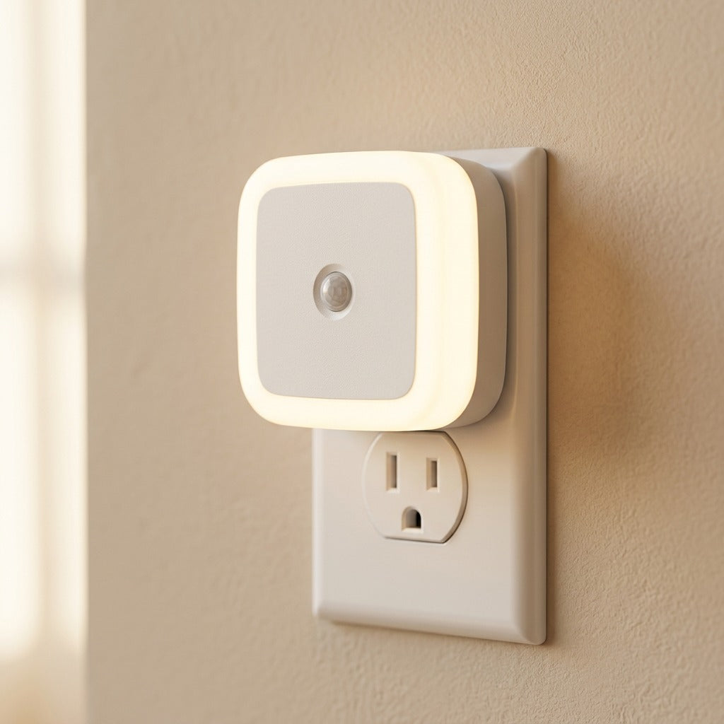 Bedglow™ Bedside Night Light with Plastic Shade, material and detail close-up