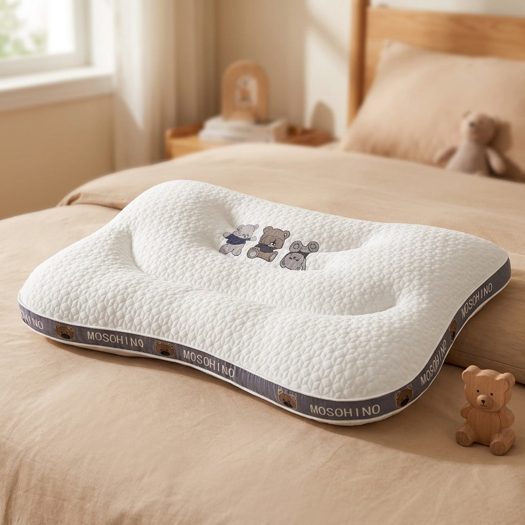 Roundly™ Kids Rectangle Sleep Pillow, styled close view