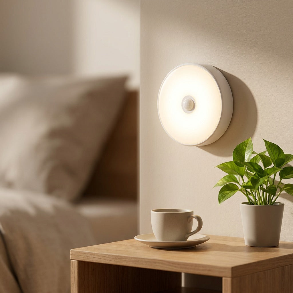 Roundnest™ Rechargeable Magnetic Night Light, styled close view