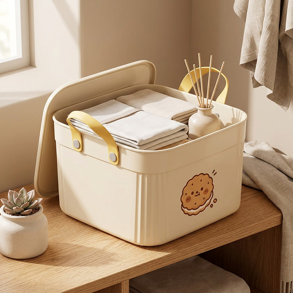 Tidytoon™ Cartoon Storage Box with Lid, styled close view