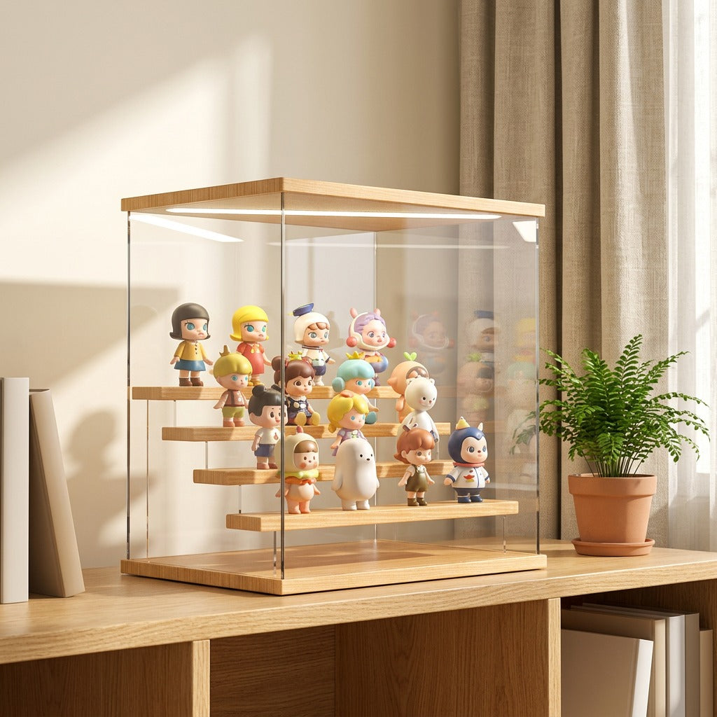 Tierloom™ Acrylic Blind Box Display Rack in a calm home setting