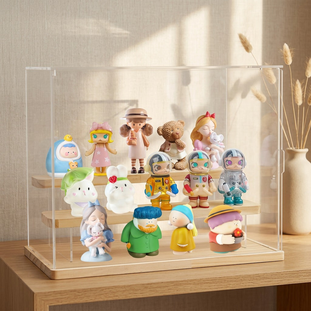 Tierloom™ Acrylic Blind Box Display Rack, styled close view