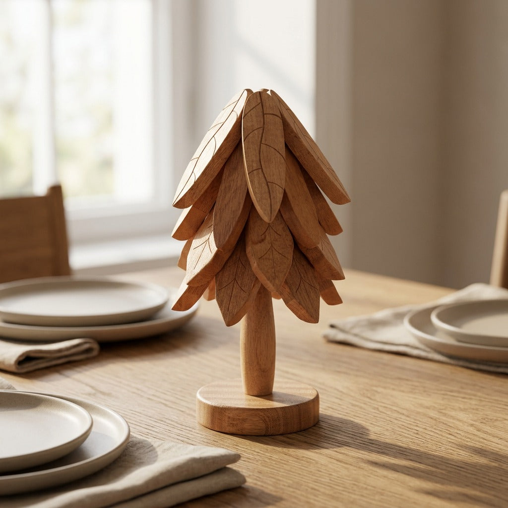 Bamwell™ Bamboo Dining Table Mat, styled close view