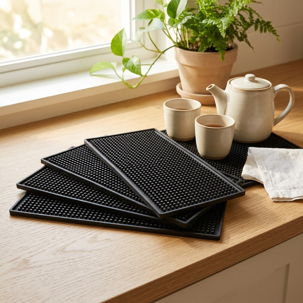 Sipgrip™ Non-Slip Bar Mat and Coaster in a calm home setting