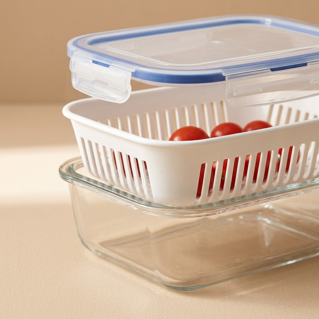 Boro™ High Borosilicate Glass Lunch Box, material and detail close-up