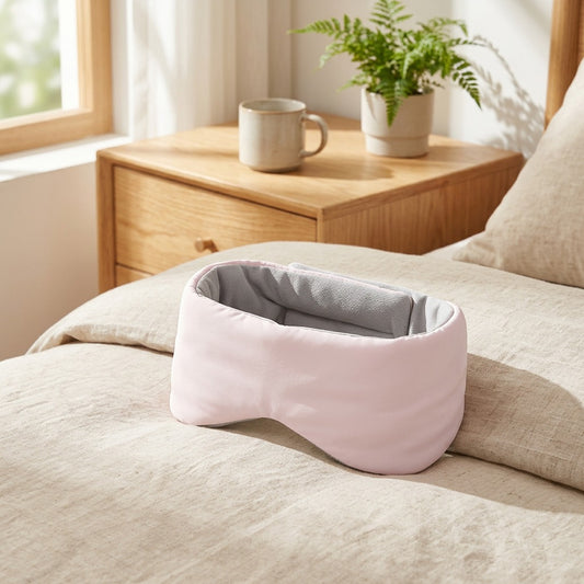 Cooldream™ Ice Silk Light-Blocking Eye Mask in a calm home setting