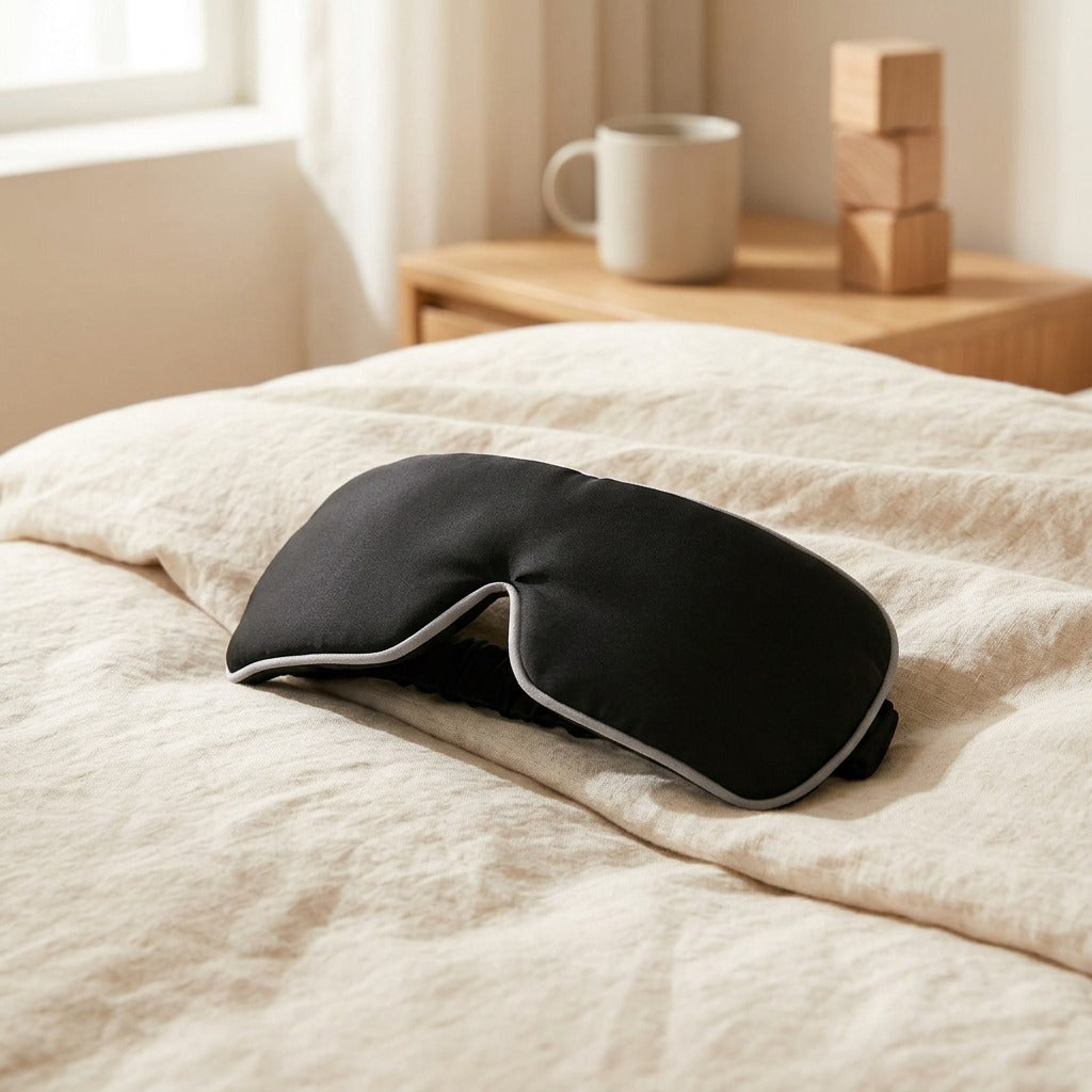 Cooldream™ Ice Silk Light-Blocking Eye Mask, styled close view