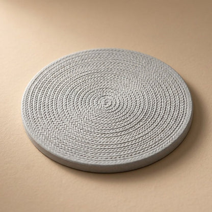 Diatomud™ Round Diatom Mud Printed Coaster, material and detail close-up