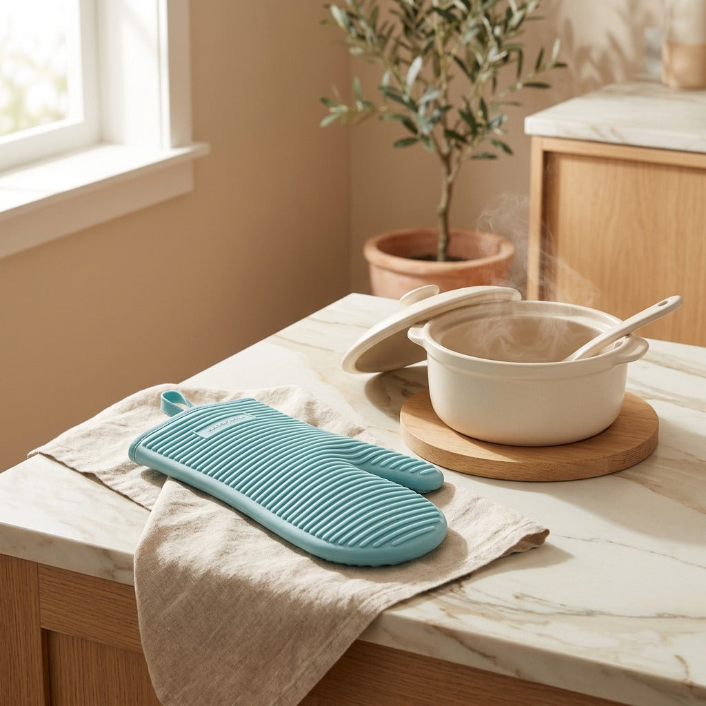 Coolgrasp™ Silicone Heat Insulation Kitchen Tool in a calm home setting