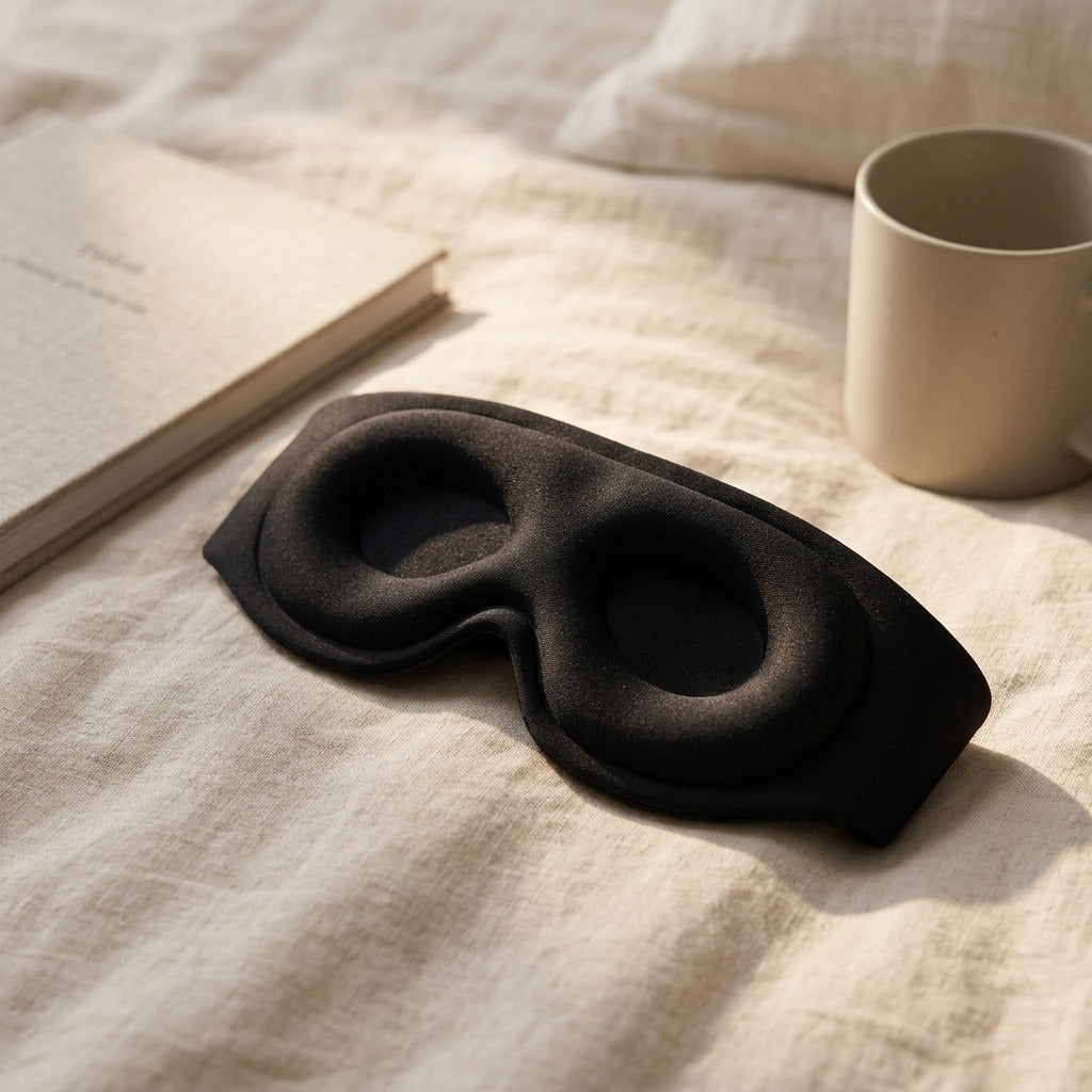 Dozegroove™ 3D Gravity Eye Mask, styled close view