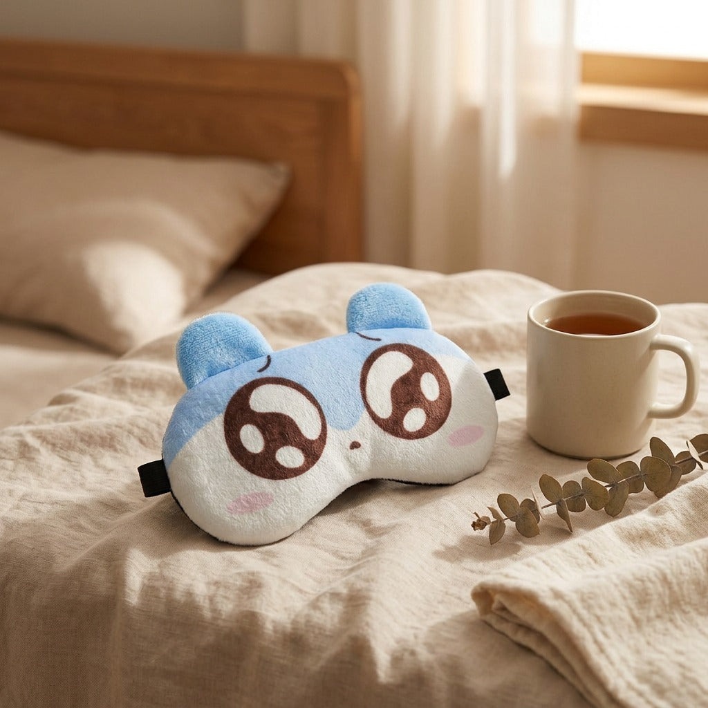 Doze™ Cartoon Polyester Eye Mask, styled close view