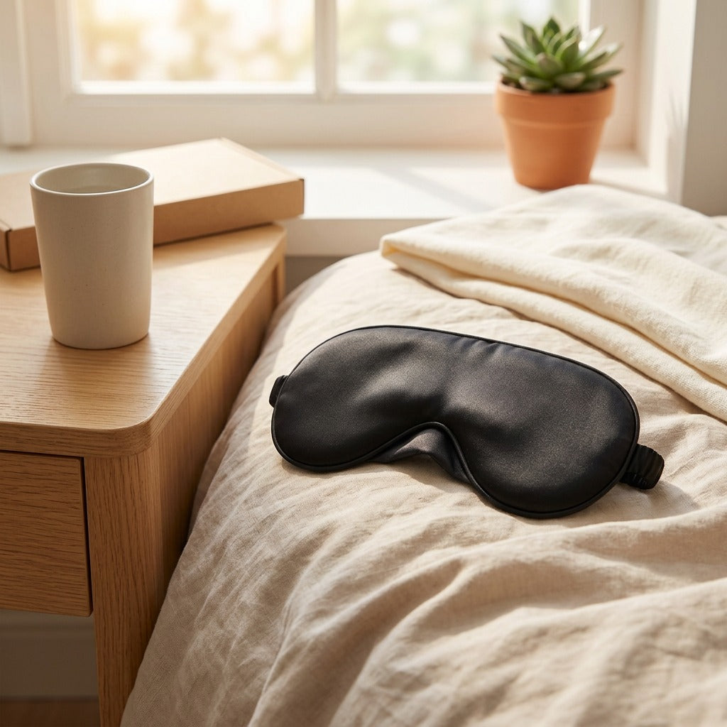 Dreamlull™ Silk Eye Mask for Sleep in a calm home setting