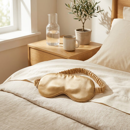 Dreamsilk™ Faux Silk Sleep Eye Mask in a calm home setting