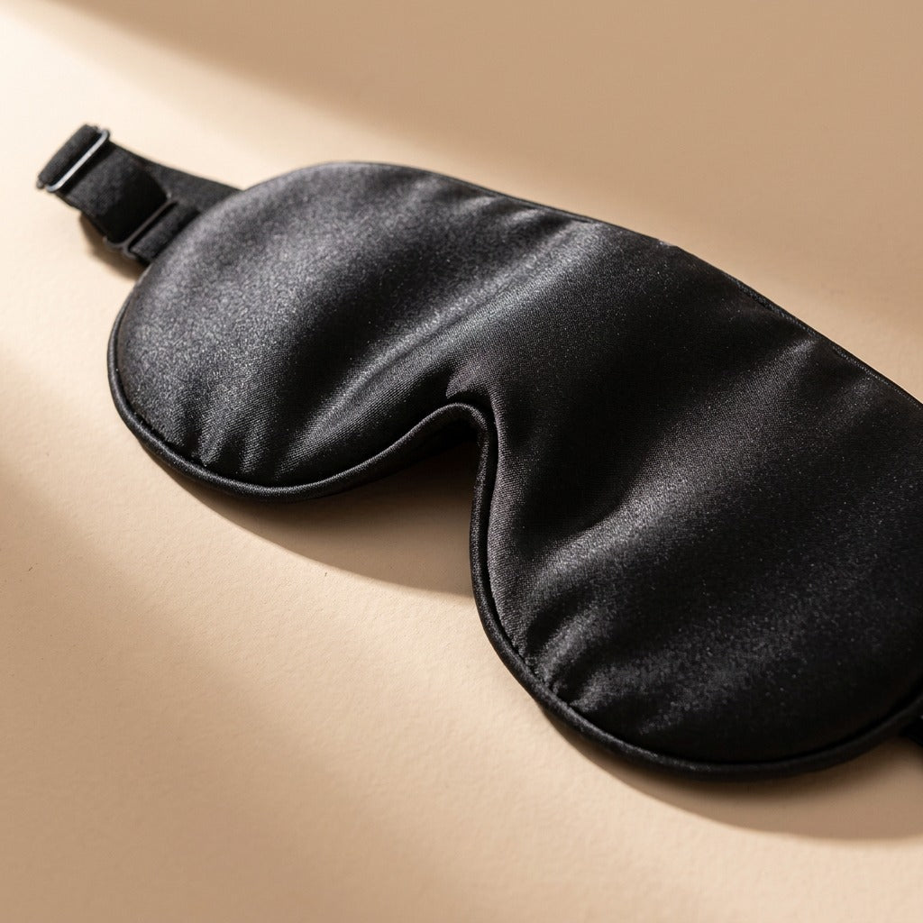 Dreamveil™ Mulberry Silk Sleep Mask, material and detail close-up