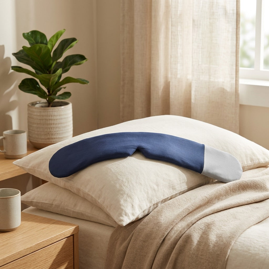 Driftglow™ Gravity Deep Sleep Eye Mask in a calm home setting