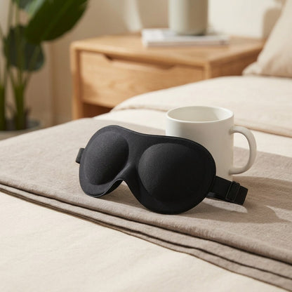 Dreemwell™ 3D Light-Blocking Sleep Mask, styled close view