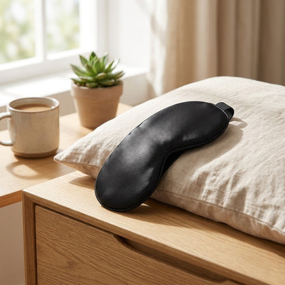 Drowseweave™ Spandex Eye Mask in a calm home setting