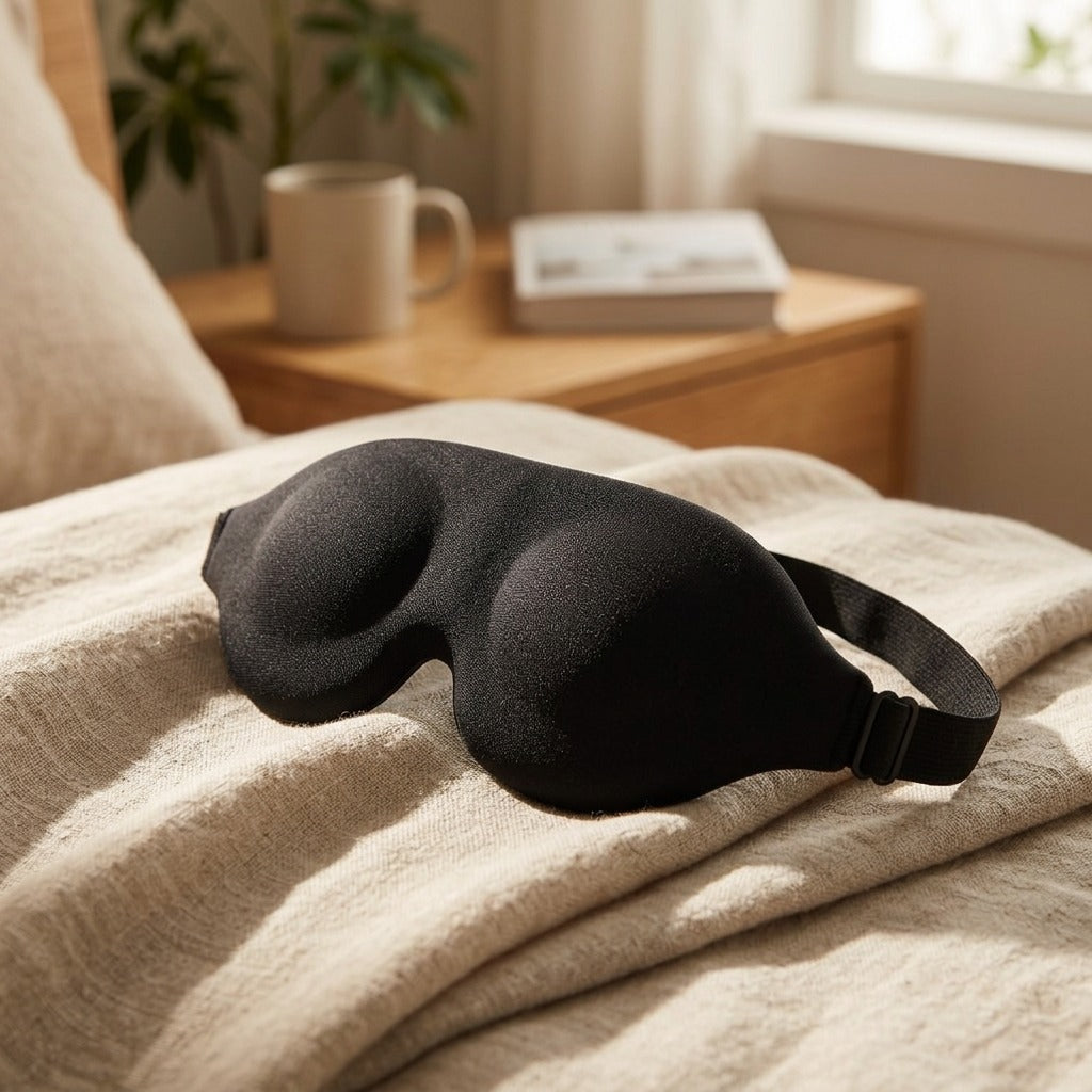 Duonap™ 3D Stereo Memory Foam Eye Mask, styled close view