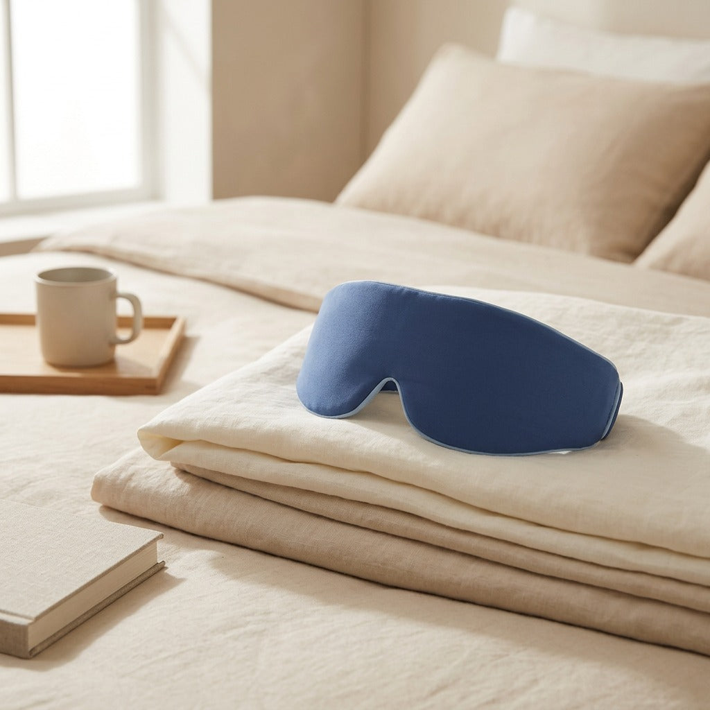 Duskwell™ Blackout Deep Sleep Eye Mask, styled close view
