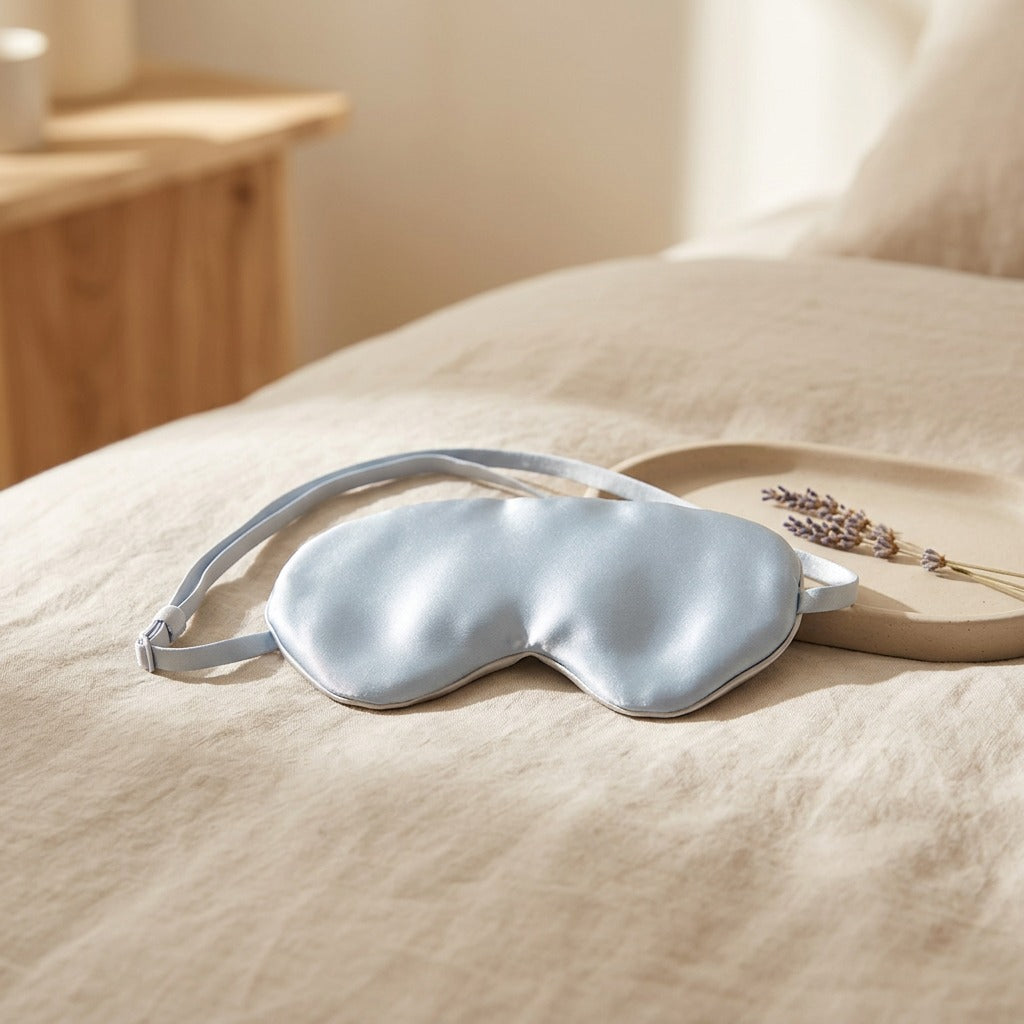 Duskwrap™ Silk Eye Mask for Sleep, styled close view