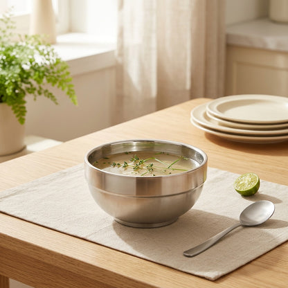 Souphold™ Round Serving Bowl for Rice and Soup in a calm home setting