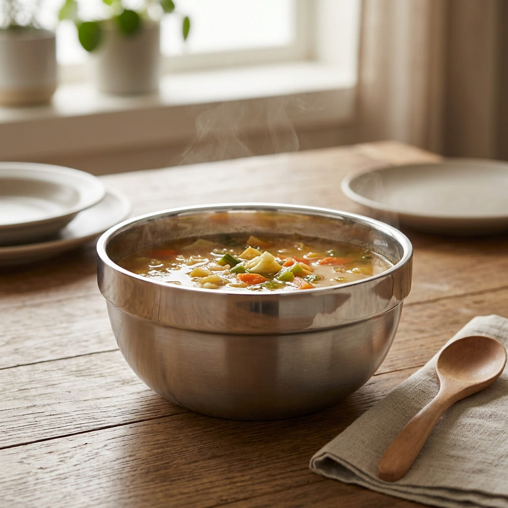 Souphold™ Round Serving Bowl for Rice and Soup, styled close view