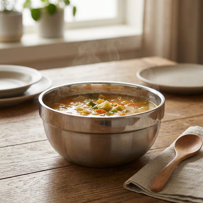 Souphold™ Round Serving Bowl for Rice and Soup, styled close view