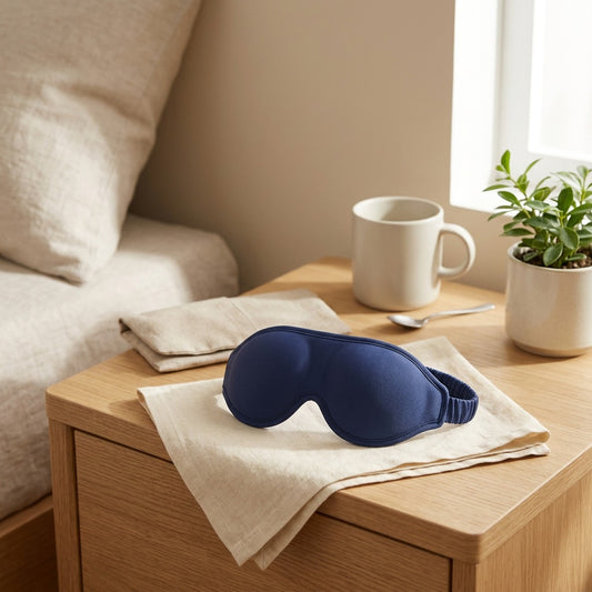 Formesk™ 3D Breathable Sleep Eye Mask in a calm home setting