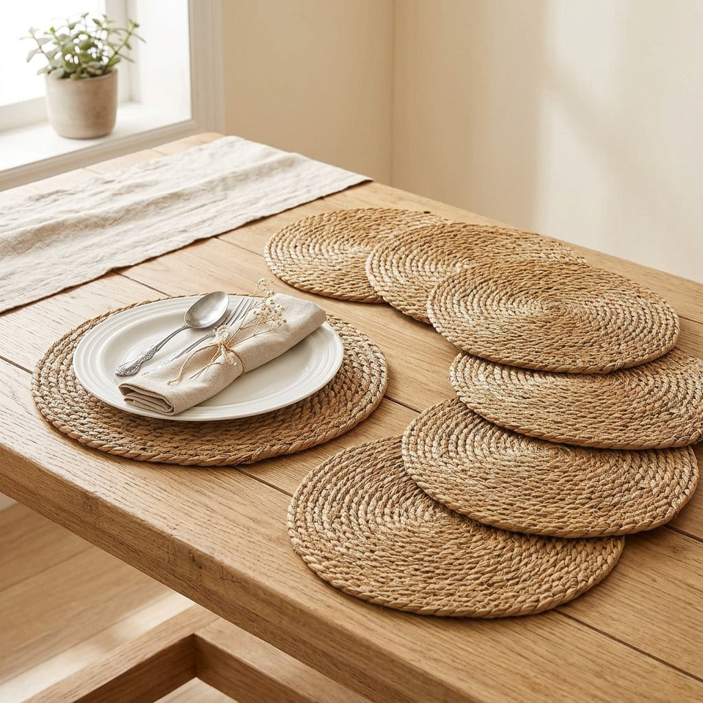 Grassloom™ Grass Woven Table Mat in a calm home setting