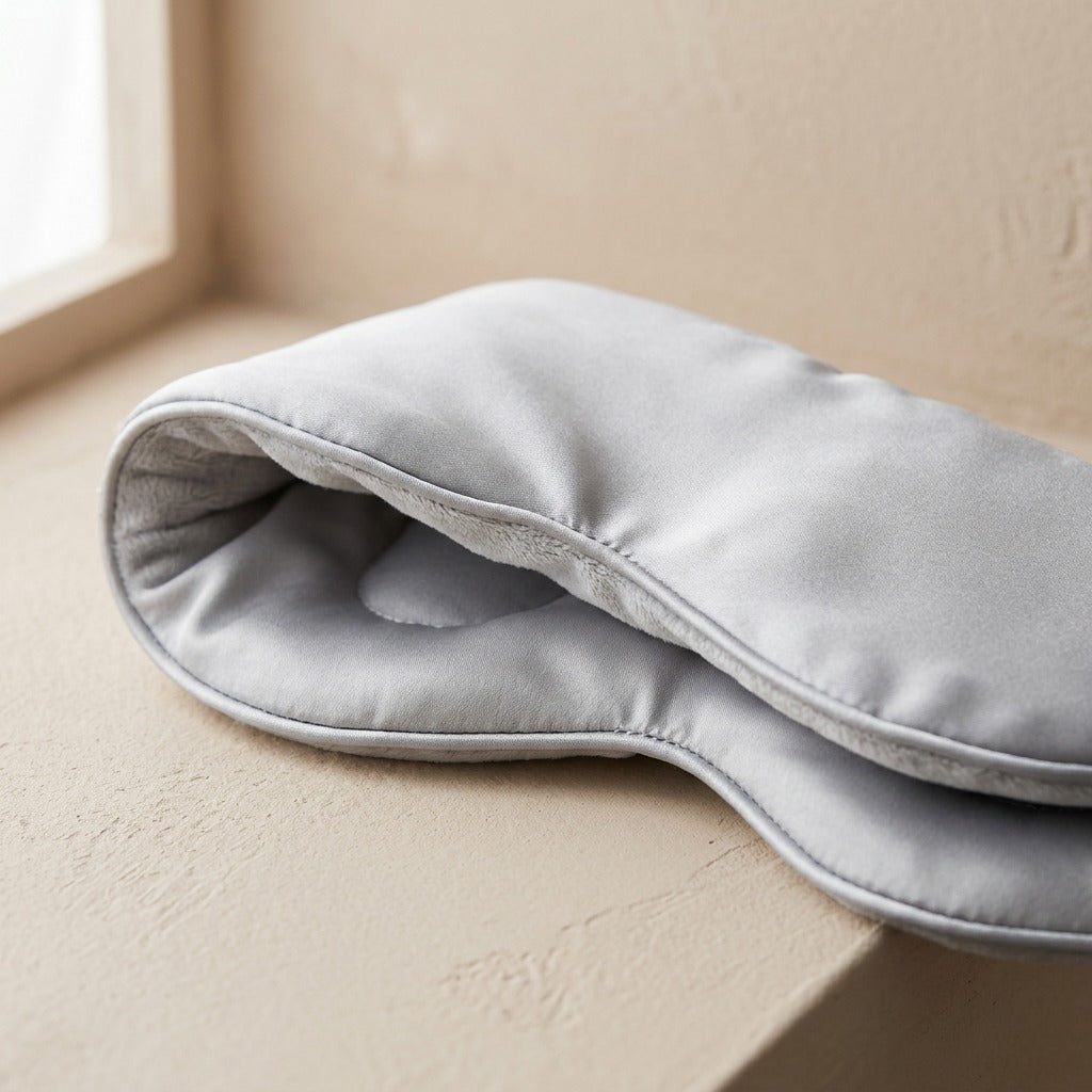 Gravlure™ Weighted Ice Silk Sleep Mask, material and detail close-up