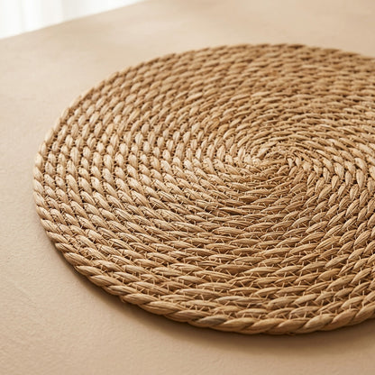 Tableweave™ Hand-Woven Reed Grass Placemat, material and detail close-up
