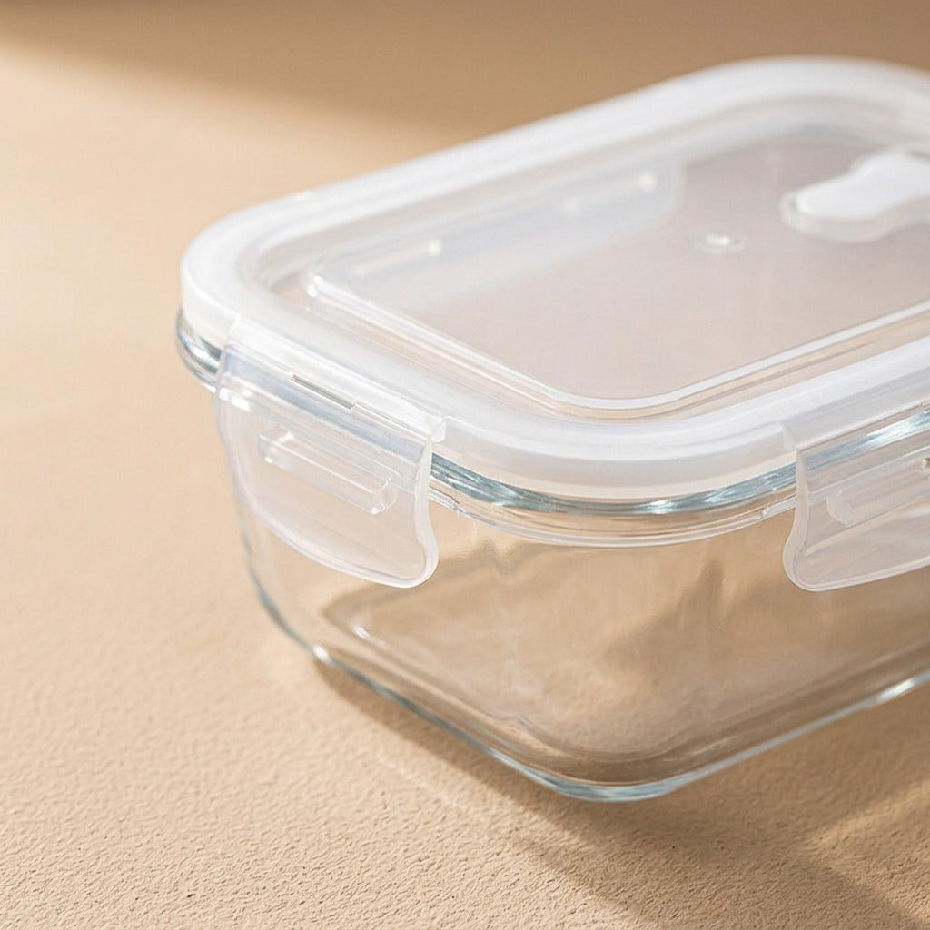 Freshseal™ Borosilicate Glass Food Container with Lid, material and detail close-up