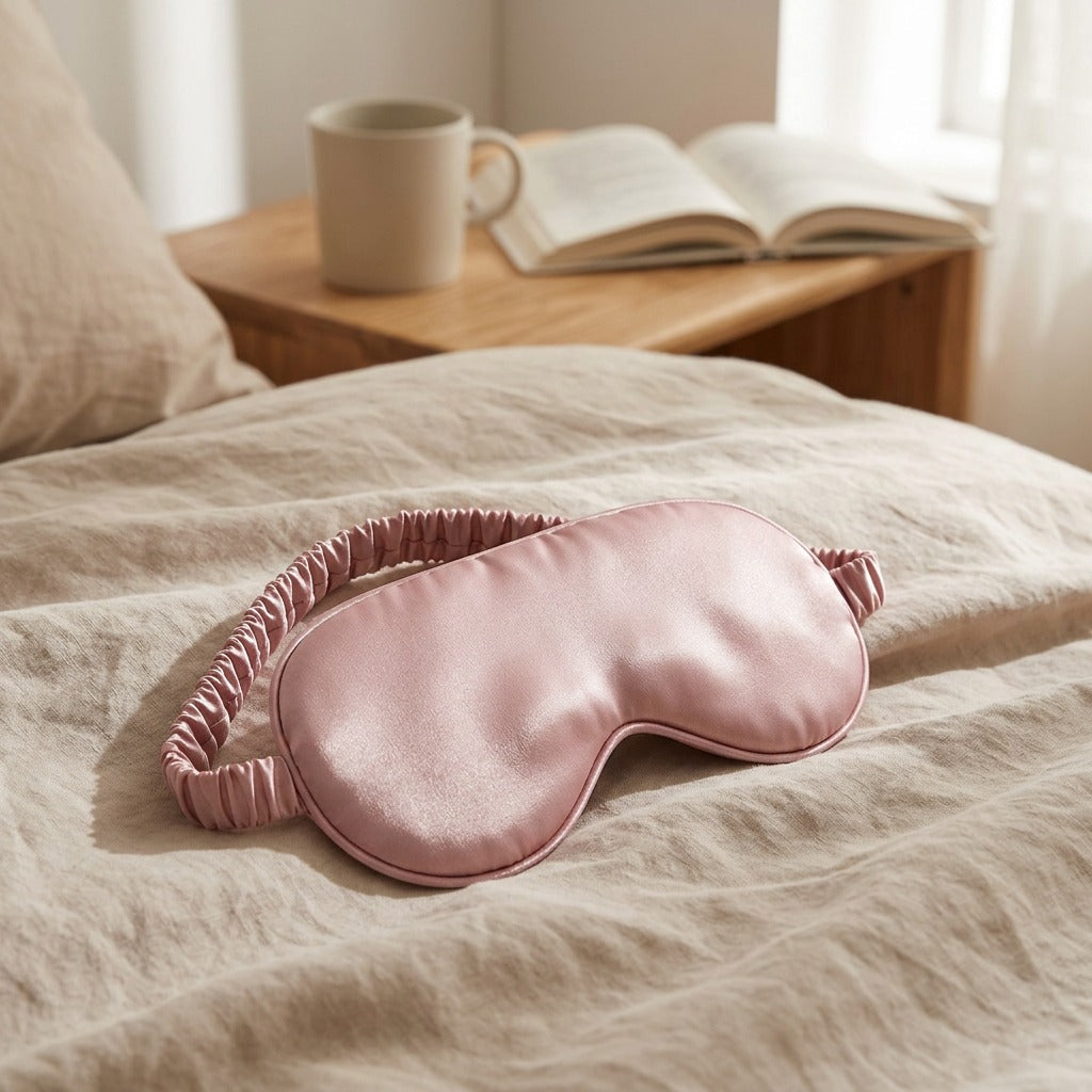 Drowseveil™ Light-Blocking Sleep Eye Mask, styled close view
