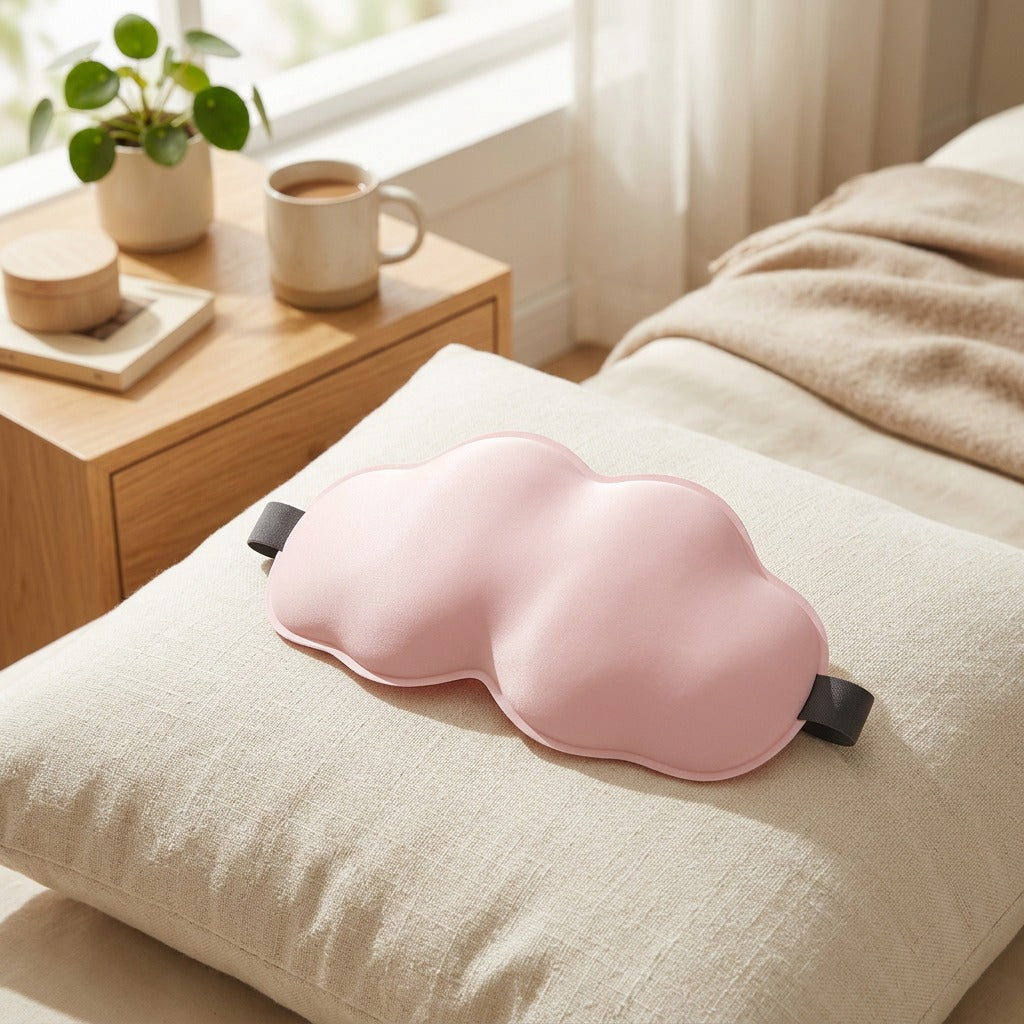 Icesilk™ 3D Ice Silk Sleep Eye Mask in a calm home setting