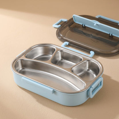 Keeplo™ 304 Stainless Steel Compartment Lunch Box, material and detail close-up