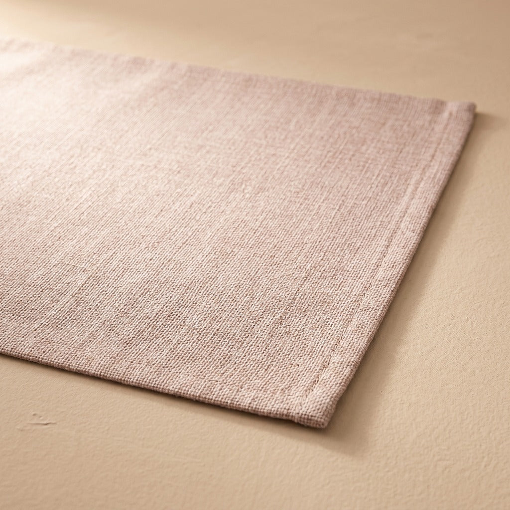 Loomora™ Linen-Style Square Table Mat, material and detail close-up