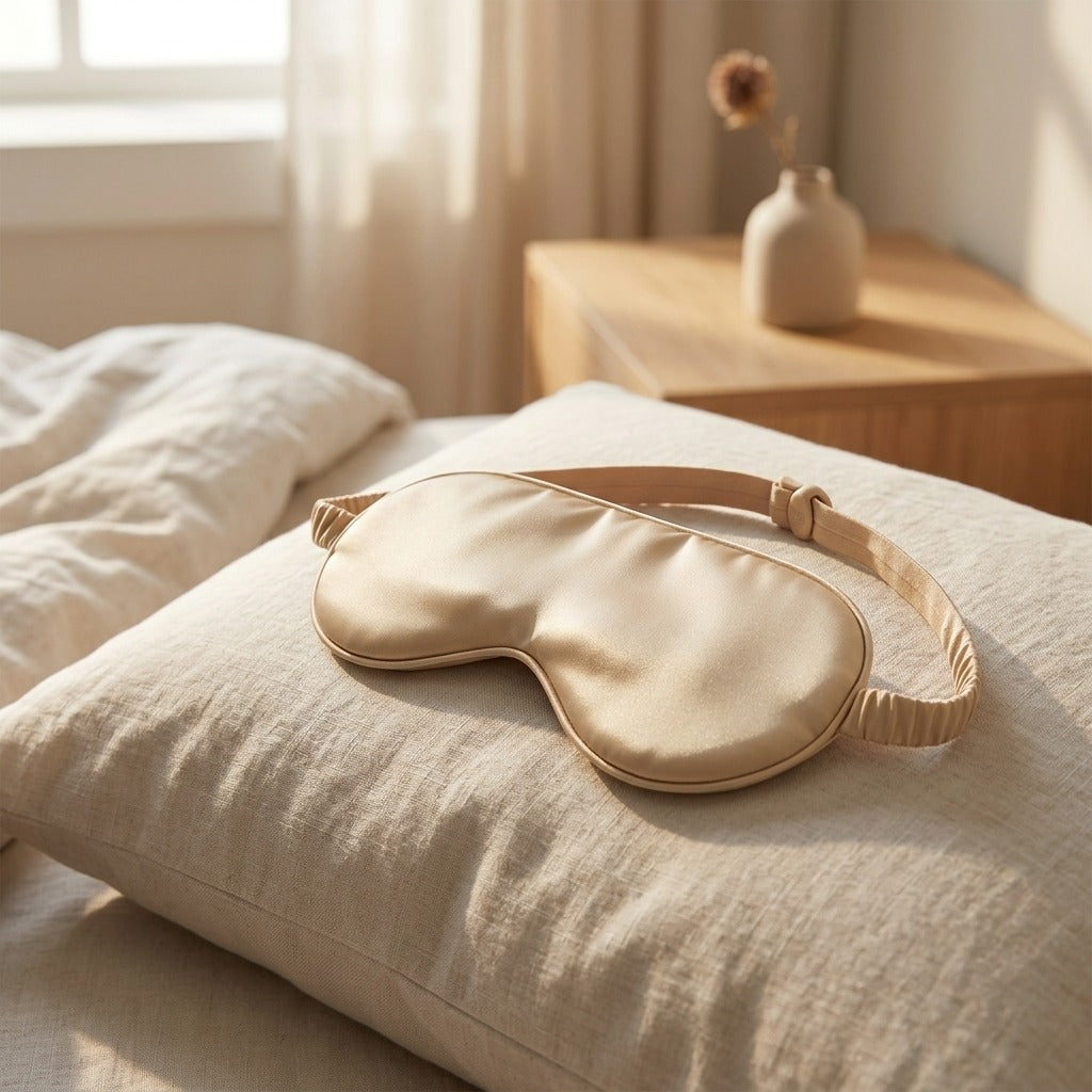 Loomrest™ Silk Eye Mask Sleep Shade, styled close view