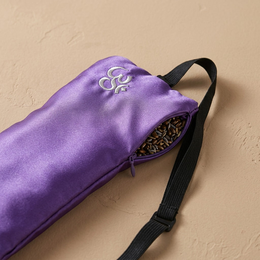 Lullseed™ Lavender Cassia Seed Eye Pillow, material and detail close-up