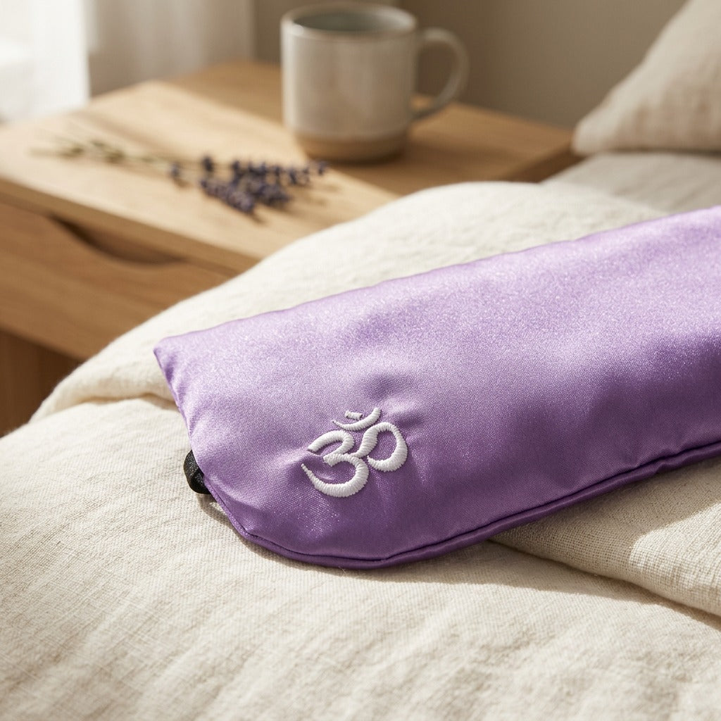 Lullseed™ Lavender Cassia Seed Eye Pillow, styled close view