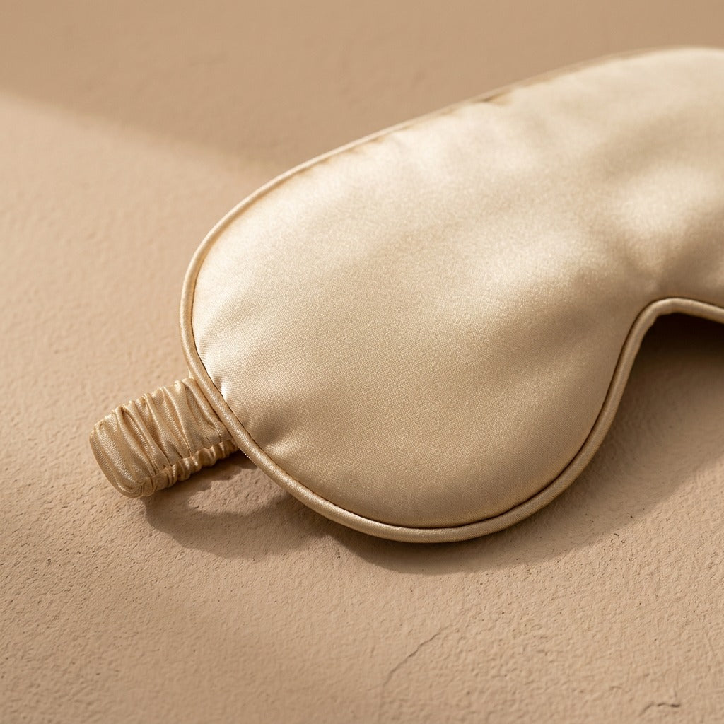 Lunasilk™ Double-Sided Silk Eye Mask, material and detail close-up