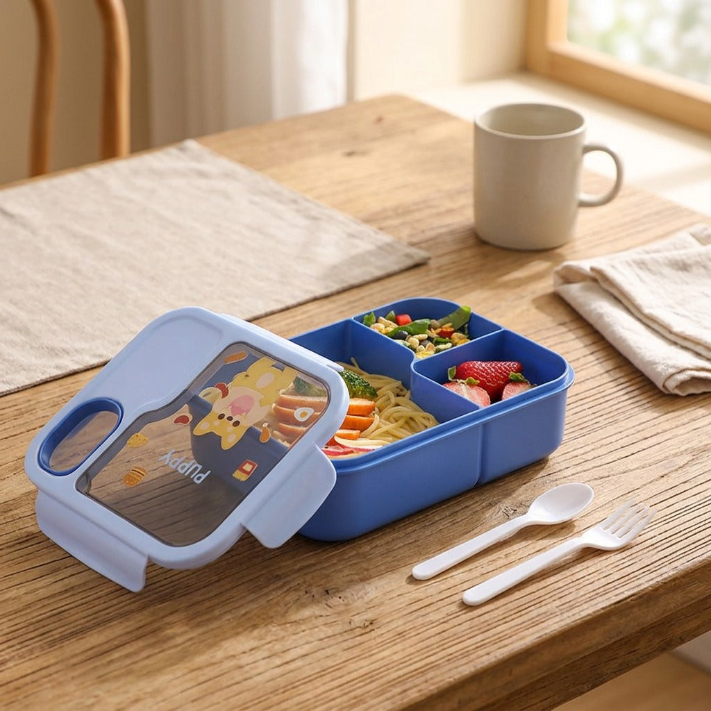 Lunchpals™ Cartoon Student Microwave Lunch Box, styled close view