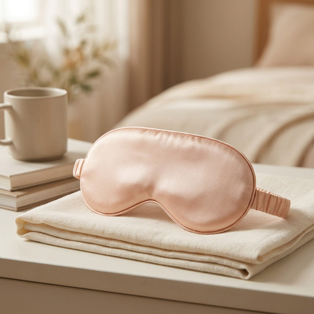 Lushveil™ Imitation Silk Eye Mask For Sleep, styled close view