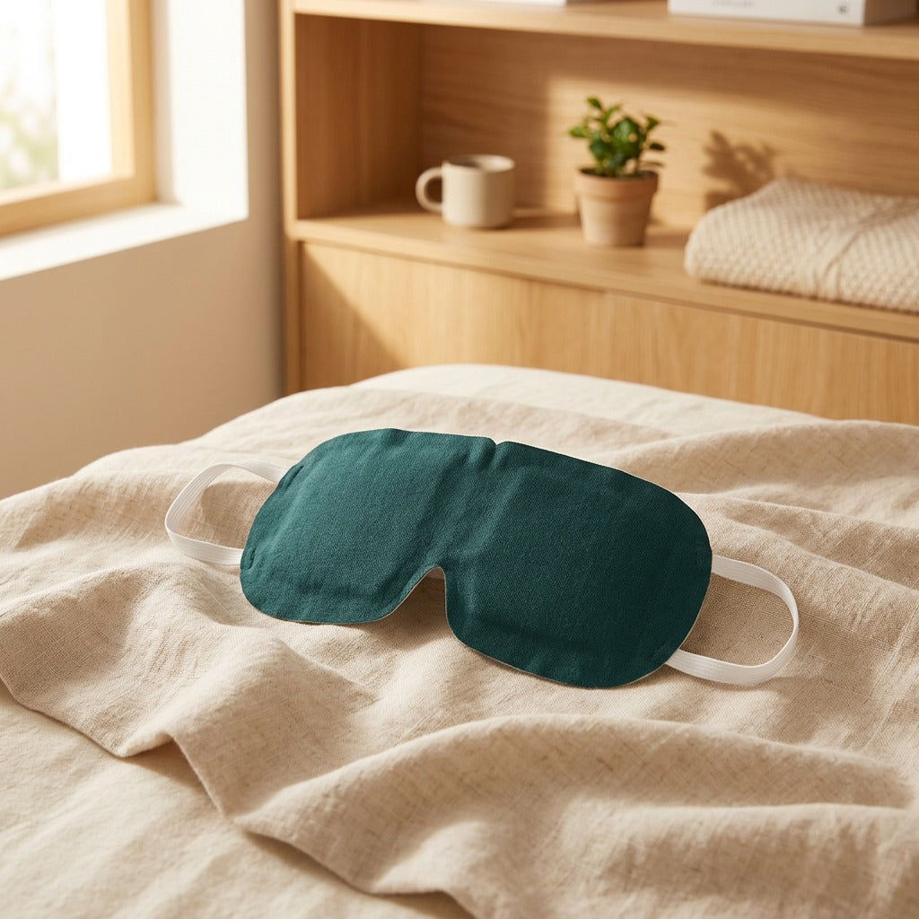 Softlull™ Steam Eye Mask in a calm home setting