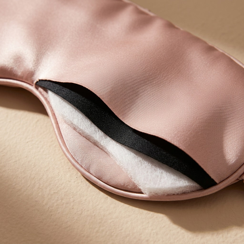 Mulberrest™ Mulberry Silk Sleep Eye Mask, material and detail close-up