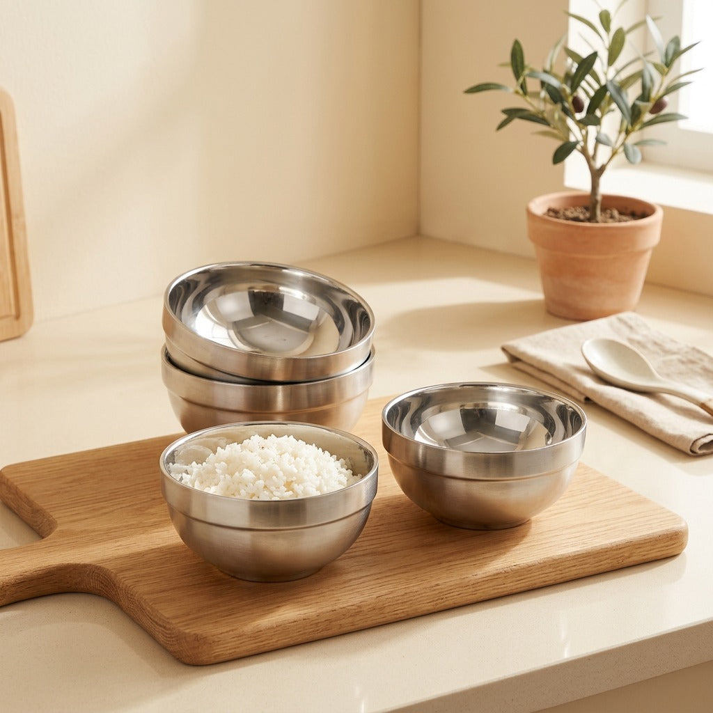 Nestwarm™ 304 Stainless Steel Rice Bowl in a calm home setting