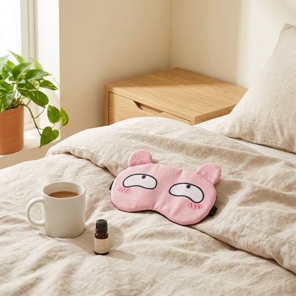 Dreamtoon™ Cartoon Sleep Eye Mask in a calm home setting